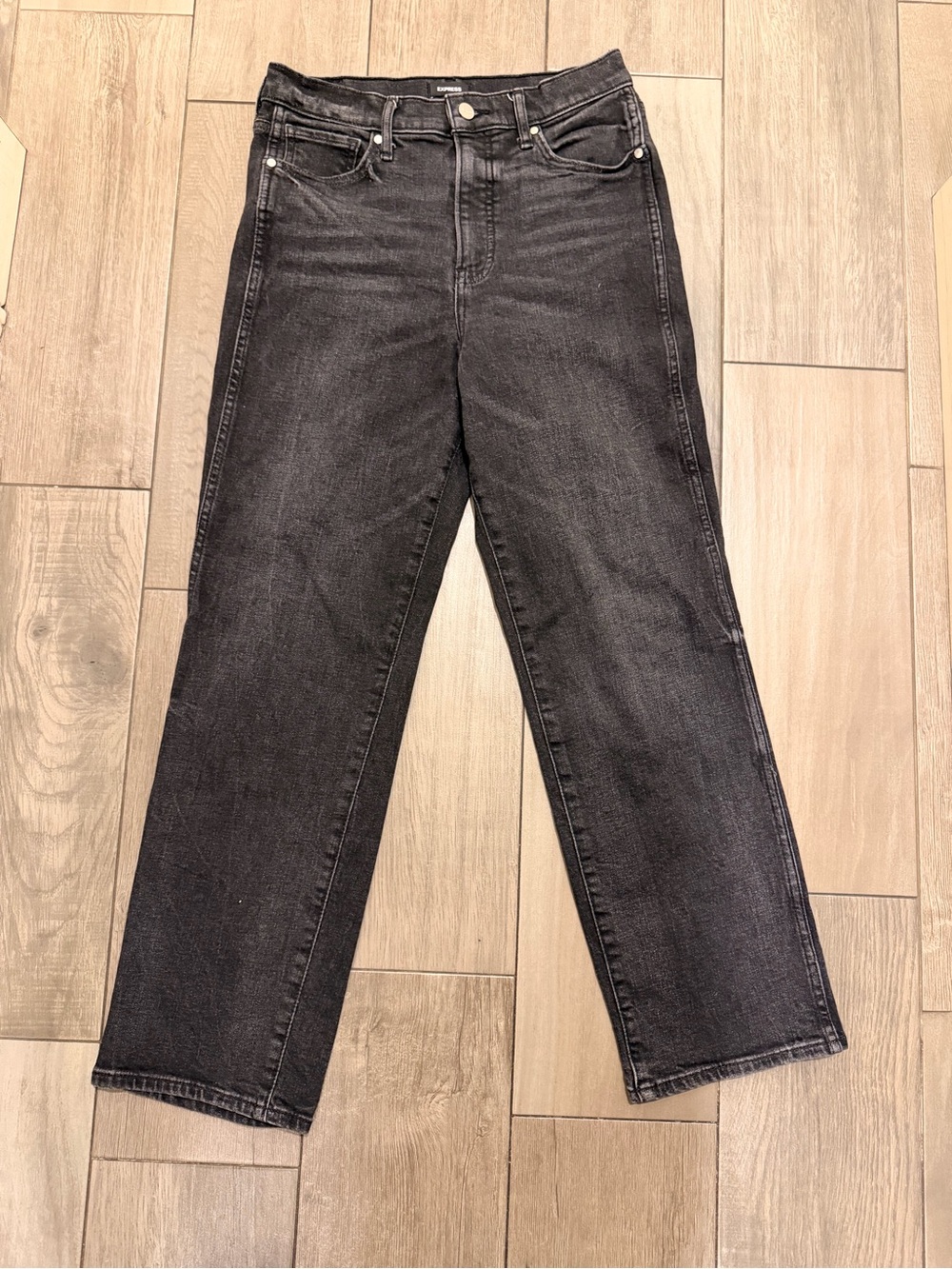 Express Women's Black Straight-Leg Jeans